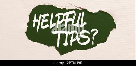 Légende conceptuelle conseils utiles, mot écrit sur les conseils donnés pour être une connaissance utile dans la vie Banque D'Images