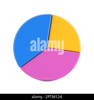 Icône graphique à secteurs de la présentation commerciale sur fond blanc. 3D rendu Banque D'Images