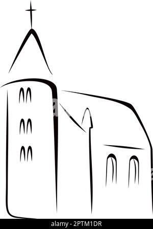 Bâtiment d'église classique Illustration de Vecteur