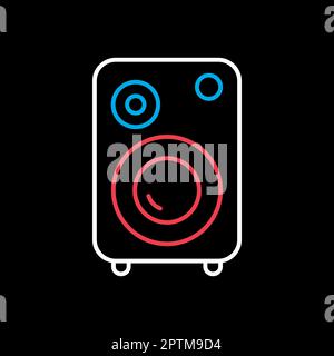 Icône de vecteur plat de la colonne musique Illustration de Vecteur