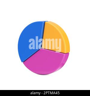 Icône graphique à secteurs de la présentation commerciale sur fond blanc. 3D rendu Banque D'Images