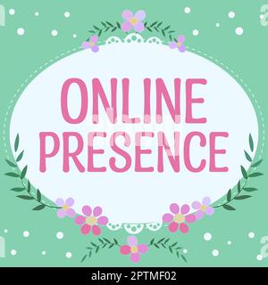 Texte d'écriture présence en ligne, Word pour l'existence d'un individu peut être trouvé par une recherche en ligne Banque D'Images