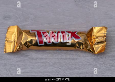 Gros plan Twix Candy Bar à Amsterdam, pays-Bas 25-4-2023 Banque D'Images