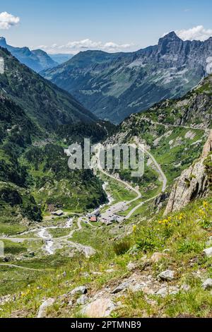 Susten Pass route de montagne, canton de Berne, Suisse Banque D'Images