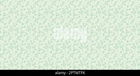 Motif de fond vert sans couture à motif floral. Illustration de Vecteur