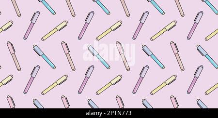 Stylo bille, stylo fond vectoriel sans couture Illustration de Vecteur
