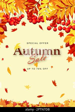 Vente d'automne Banner Illustration de Vecteur