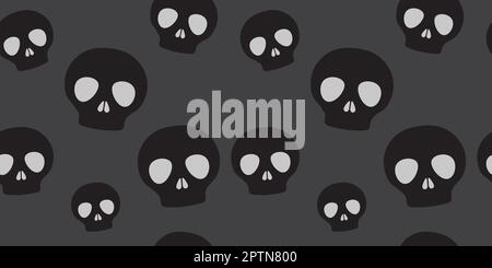 Icônes crâne fond de répétition sans couture. Illustration de Vecteur