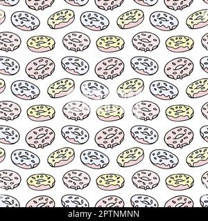 Motif de répétition de beignets pastel Illustration de Vecteur