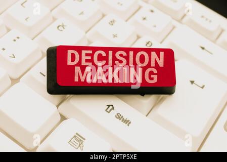 Signature manuscrite prise de décision, processus conceptuel de prise de photo de décisions particulièrement importantes Banque D'Images
