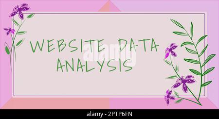 Texte d'écriture analyse de données de site Web, analyse de concept d'affaires et rapport de données de Web pour améliorer la page Web Banque D'Images