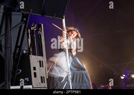 Close-up de Grace Jones garniture sur la scène principale à l'OnBlackheath Music Festival 2019 Banque D'Images