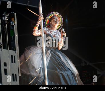 Close-up de Grace Jones garniture sur la scène principale à l'OnBlackheath Music Festival 2019 Banque D'Images