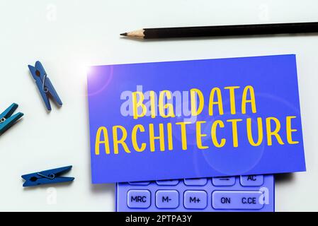 Signature manuscrite Big Data Architecture, concept Internet conçu pour gérer l'analyse de données trop volumineuses Banque D'Images