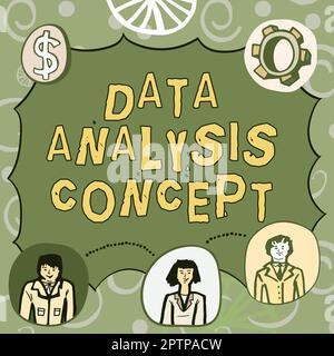 Légende conceptuelle concept d'analyse des données, mot écrit sur l'évaluation des données à l'aide d'un raisonnement analytique et logique Banque D'Images