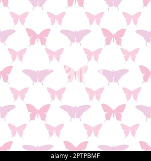 Motif de répétition sans couture à motif papillon rose pastel Illustration de Vecteur
