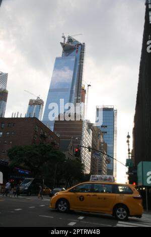 États-Unis, New York City, Yellow Cab. Banque D'Images