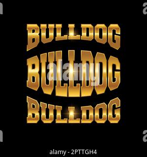 Logo Golden Bulldog Wordmark Illustration de Vecteur