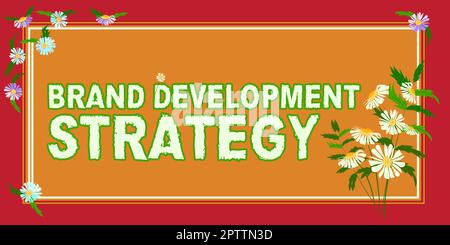 Signature manuscrite Stratégie de développement de la marque, concept Internet définir le produit pour exceller dans la promotion du marché Banque D'Images