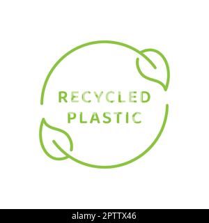 Étiquette en plastique recyclé Illustration de Vecteur