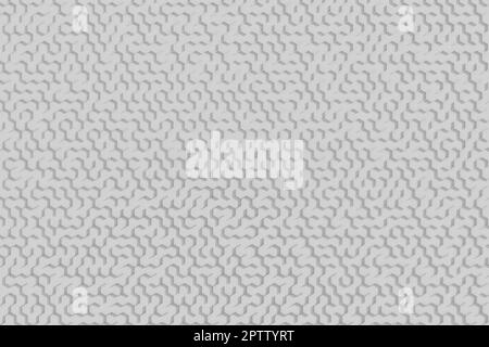 Motif labyrinthe hexagonal blanc. Rendu 3D abstrait simple et minimaliste. Banque D'Images