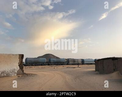 Mauritanie, voie ferrée, Ben Amira Banque D'Images