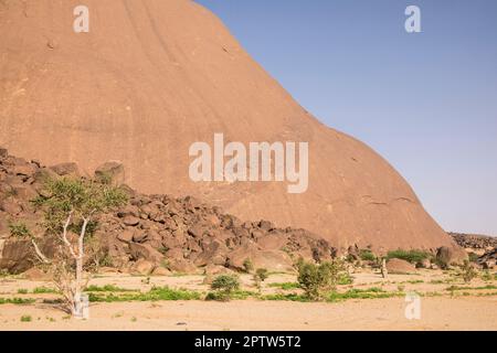 Mauritanie, voie ferrée, Ben Amira, monolithe Banque D'Images