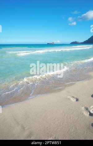 Parc de la plage de soufflet Field - Oahu, Hawaï. Une photo de la célèbre plage hawaïenne - Bellow Field Beach Park, près de Waimanalo, l'île d'Oahu, Hawaï Banque D'Images