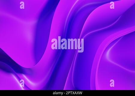 Forme de courbe souple fluide. Vagues de liquide lisses violettes. 3d rendu Banque D'Images