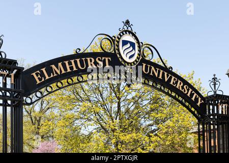 L'Université d'Elmhurst est une institution d'arts libéraux privée qui a été fondée en 1871 et affiliée à l'Église unie du Christ. Banque D'Images