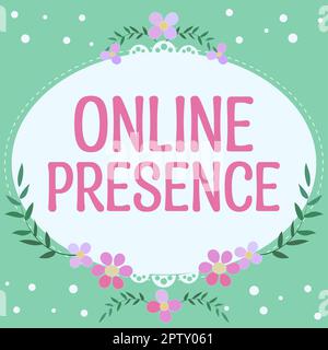 Texte d'écriture présence en ligne, Word pour l'existence d'un individu peut être trouvé par une recherche en ligne Banque D'Images