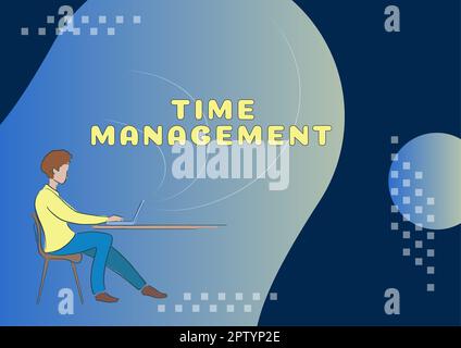 Écriture manuscrite gestion du temps, présentation de l'entreprise Calendrier planifié pour les échéances de réunions d'efficacité de travail Banque D'Images