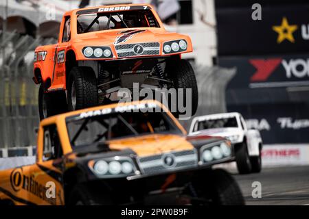 Long Beach, Californie. 14th avril 2023. ROBBY GORDON (7) d'Orange, CA pratique pour le Grand Prix d'Acura de long Beach à long Beach, CA, États-Unis. Crédit : csm/Alay Live News Banque D'Images