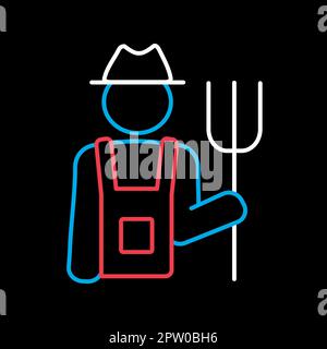 Icône de vecteur de fourche de ferme Illustration de Vecteur