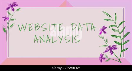 Texte d'écriture analyse de données de site Web, analyse de concept d'affaires et rapport de données de Web pour améliorer la page Web Banque D'Images