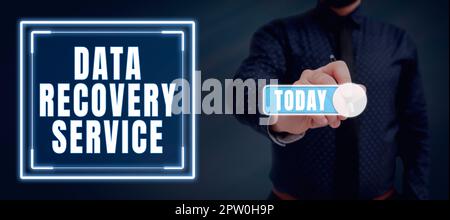 Affichage conceptuel Service de récupération de données, Word pour le processus de récupération des données inaccessibles ou perdues Banque D'Images