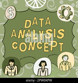 Légende conceptuelle concept d'analyse des données, mot écrit sur l'évaluation des données à l'aide d'un raisonnement analytique et logique Banque D'Images