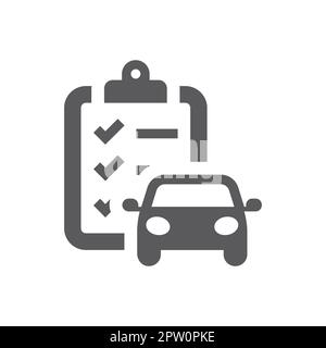 Rapport de diagnostic du véhicule avec icône de vecteur coche Illustration de Vecteur