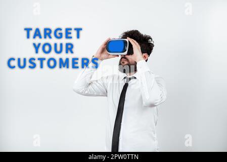 Légende Présentation de Target vos clients, Aperçu de l'entreprise visent les clients qui sont les plus susceptibles d'acheter chez vous Banque D'Images