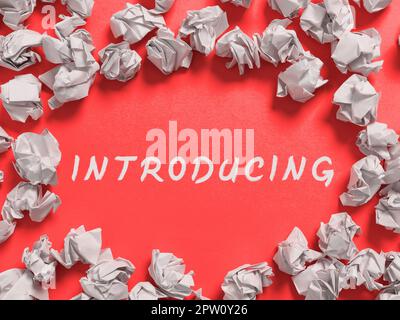 Légende de texte présentant Présentation, Business Showcase présentant un sujet ou une personne approche initiale première réunion Banque D'Images