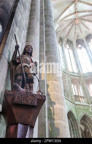 Abbaye, Abbaye Mont Saint Michel,Abbaye du Mont Saint Michel,célèbre,populaire,attraction,touristique,le Mont Saint Michel,Mont Saint Michel,France,français,Europe,européen, site du patrimoine mondial de l'UNESCO,dans,la,Manche,département,sur,la,frontière,entre,Normandie,Normandie,Normandie,et,Bretagne,baie,côte,côtière Banque D'Images