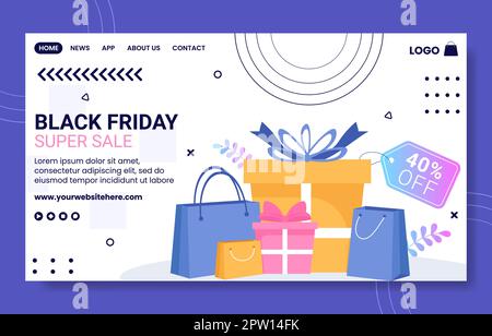 Black Friday Donnez une grande remise Vente social page d'accueil des médias Illustration des modèles dessinés à la main Illustration de Vecteur