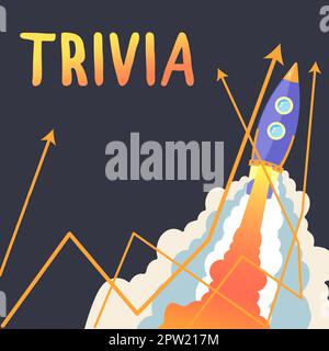 Écriture affichage de texte Trivia, Internet concept détails considérations pièces information peu d'importance ou de valeur Banque D'Images