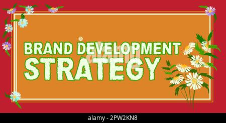 Signature manuscrite Stratégie de développement de la marque, concept Internet définir le produit pour exceller dans la promotion du marché Banque D'Images