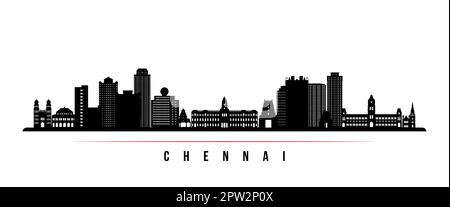 Chennai 01-2 (noir et blanc) Illustration de Vecteur