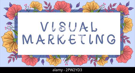 Légende de texte présentant Visual Marketing, photo conceptuelle racontant l'histoire de votre marque ou de votre produit par création Banque D'Images