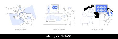 Illustrations vectorielles abstraites de chirurgie pédiatrique. Illustration de Vecteur