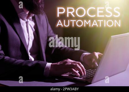 Affiche textuelle indiquant Process Automation, mot écrit sur l'utilisation de la technologie pour automatiser les actions d'entreprise Banque D'Images