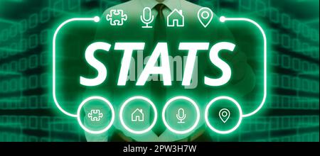 Inspiration montrant des statistiques de signe, la pratique de concept d'Internet ou la science de la collecte et de l'analyse des données numériques Banque D'Images