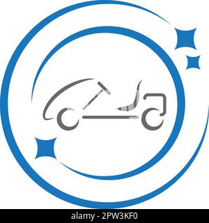 Kart, karting, sport, voiture, logo, Arrière-plan Illustration de Vecteur